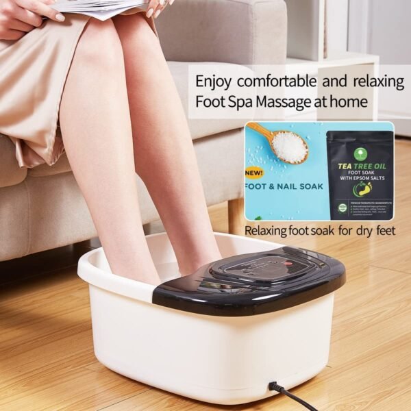 YOZIHAYL Foot Spa Bath Massager with Heat Epsom Salt Bubbles Vibration and Red Light 8 Massage Roller Pedicure Tub for Stress Relief Foot Soaker Acupressure Points&Temperature Contr – Bild 2