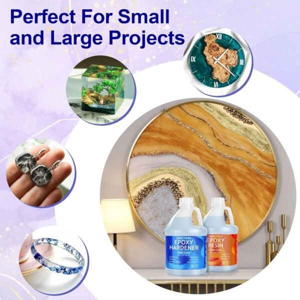 2 Gallon Epoxy Resin + 2 Gallon Epoxy Hardener, High Gloss Coating for River Table Tops, Art Casting Resin, Jewelry Making, DIY, Tumblers, Molds, Art Painting, Fast Curing Resin – Bild 30
