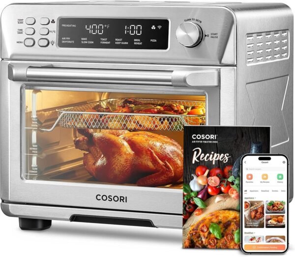12-in-1 Air Fryer Toaster Oven Combo, Airfryer Convection Oven Countertop, Bake, Broil, Roast, Dehydrate, 134 Recipes & 4 Accessories, 32QT, Silver, Stainless Steel – Bild 15