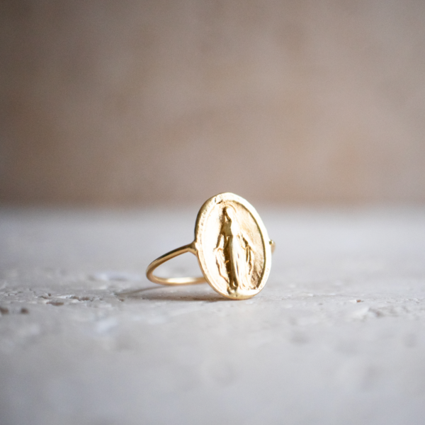 Maria Ring vergoldet aus 925 Sterling Silber handgemacht – Bild 5