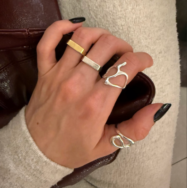 Organischer Silberring mit Tribal-Form – Handgemacht – Bild 5