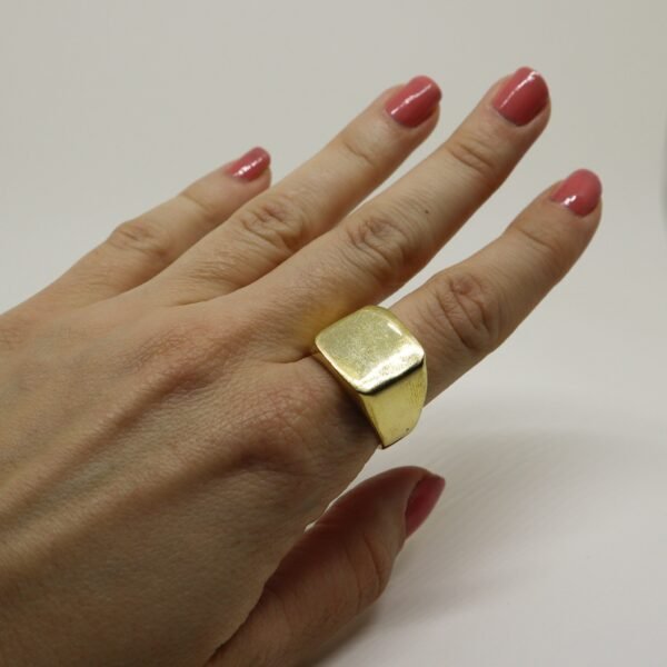 Dicker Siegelring Messing gold handgemacht – Bild 2