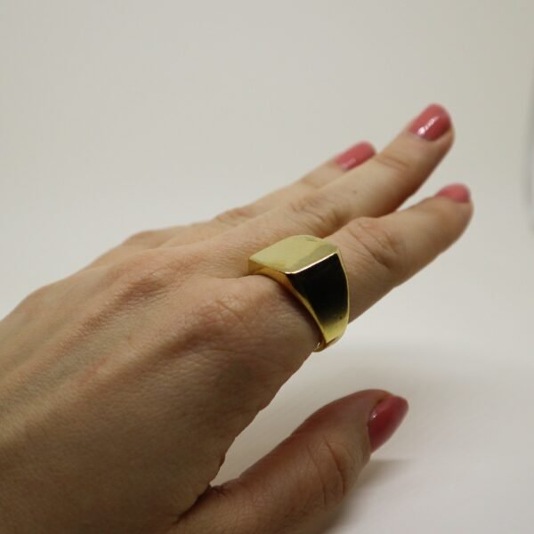 Dicker Siegelring Messing gold handgemacht – Bild 5