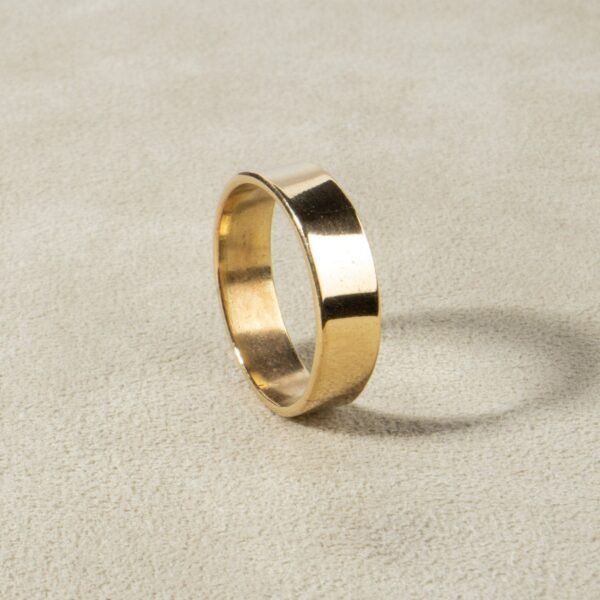 Breiter simpler Ring aus Messing gold handgemacht – Bild 3