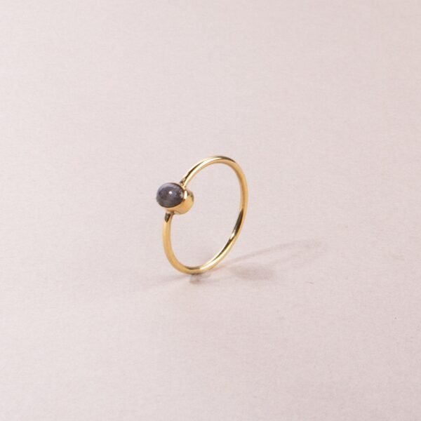 Feiner Labradorit Ring mit ovalem Stein handgemacht – Bild 4