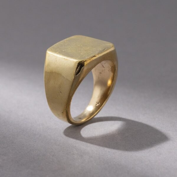Dicker Siegelring Messing gold handgemacht – Bild 3