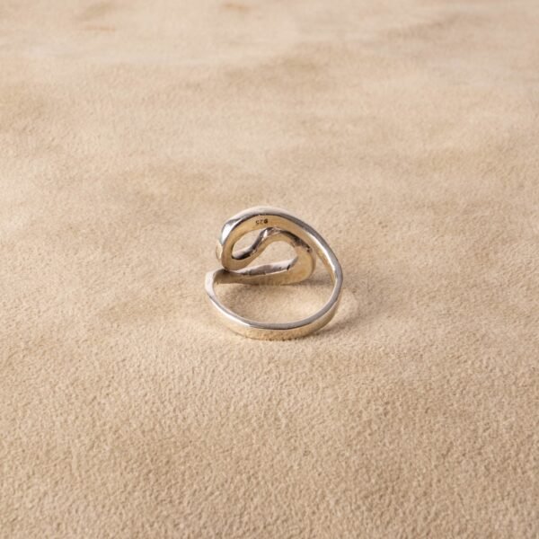 Statement Ring Welle Swirl aus 925 Sterling Silber asymmetrisch handgemacht – Bild 6