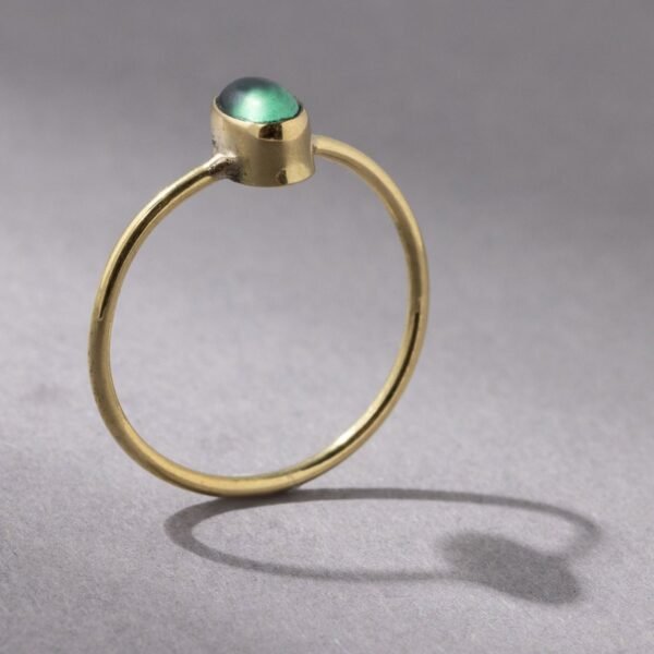Feiner grüner Onyx Ring mit ovalem Stein handgemacht – Bild 4