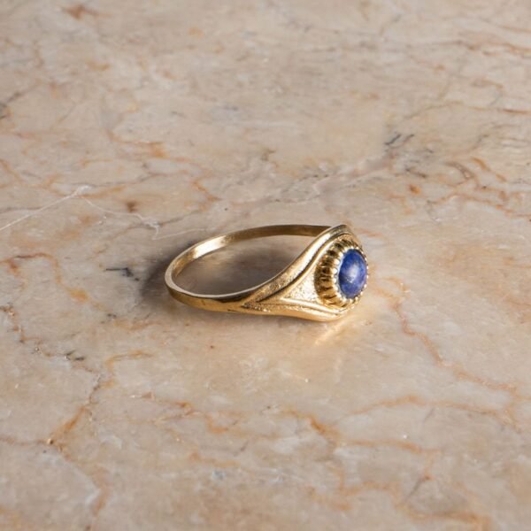 Talisman Böser Blick Schutz Augen Ring gold Lapis Lazuli – Bild 3