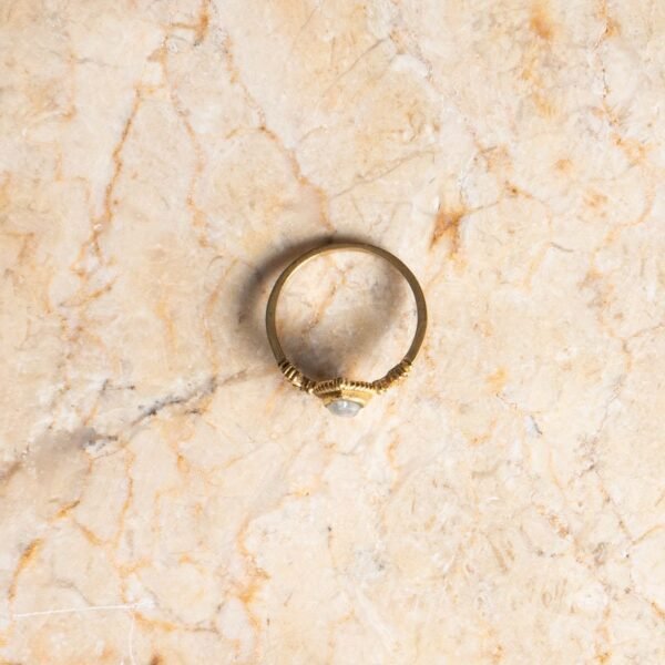 Mondstein Ring gold oval im Vintage Stil Krone boho handgemacht – Bild 5