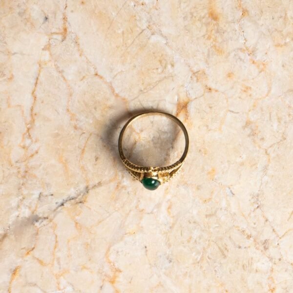 Boho Ring Auge mit grünem Onyx gold handgemacht – Bild 4
