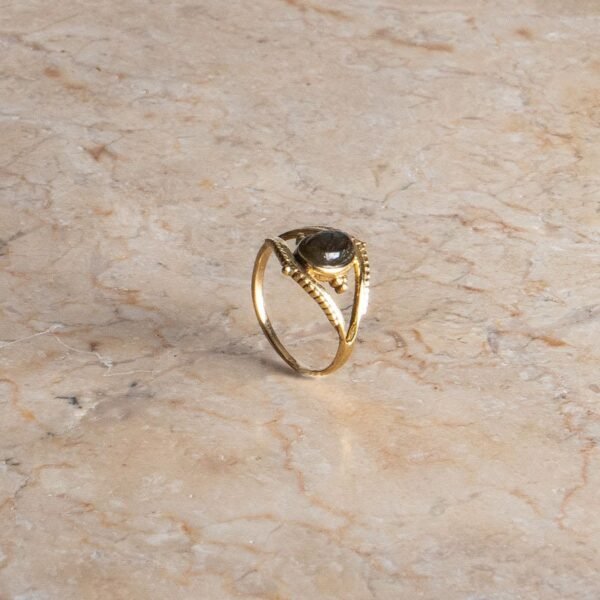 Boho Ring Auge mit Labradorit verspielt gold handgemacht – Bild 4