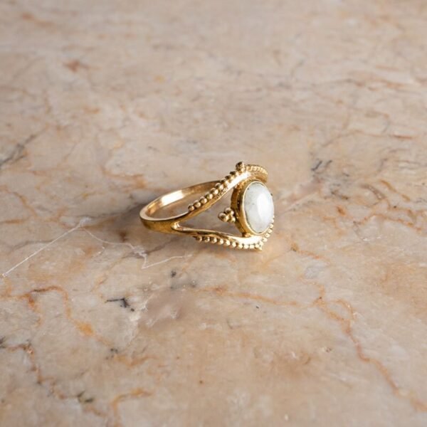 Boho Ring Auge mit Mondstein gold handgemacht – Bild 2