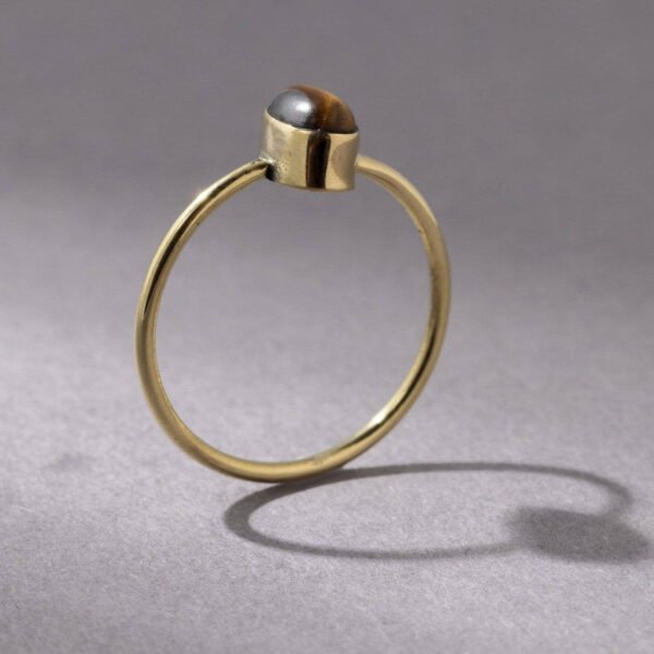 Feiner Tigerauge Ring mit ovalem Stein handgemacht – Bild 3