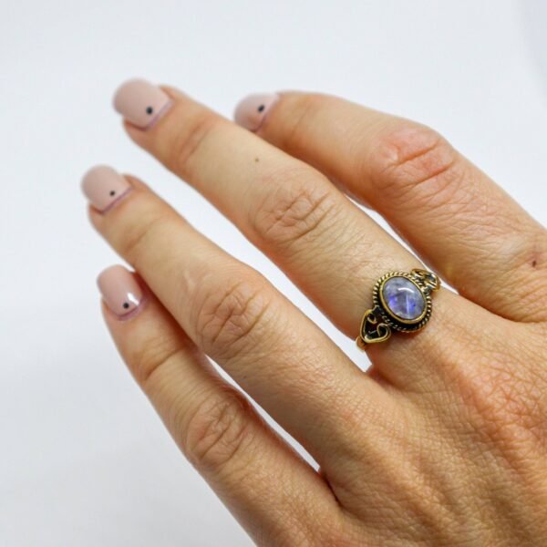 Mondstein Ring mit ovalem Stein gold handgemacht – Bild 2