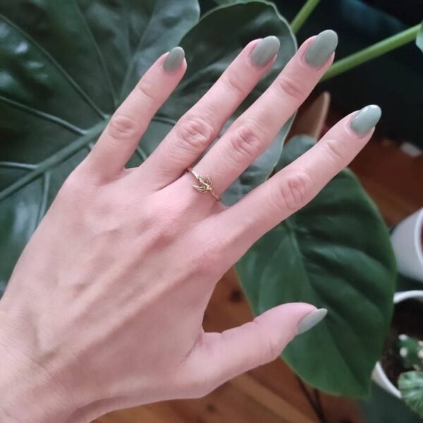 Ring Vogel Schwalbe Frieden gold handgemacht – Bild 2